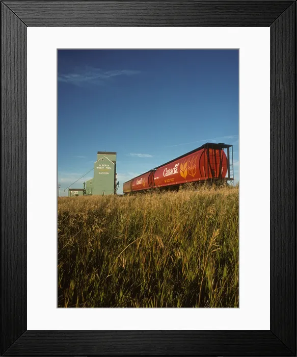 Framed Print : Grain elevator and grain car, Kathryn, Alberta, Canada Framed Print : Grain elevator and grain car, Kathryn, Alberta, Canada