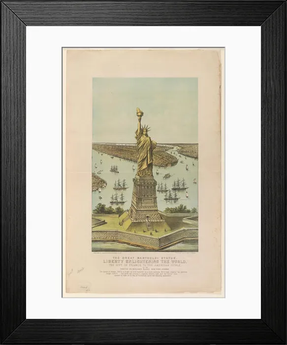 Framed Print : The great Bartholdi statue, liberty enlightening the world: the gift of France to the American people Framed Print : The great Bartholdi statue, liberty enlightening the world: the gift of France to the American people