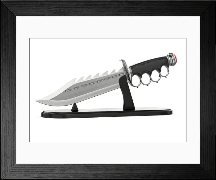 Framed Print : Knife fantasy weapon, side view Framed Print : Knife fantasy weapon, side view