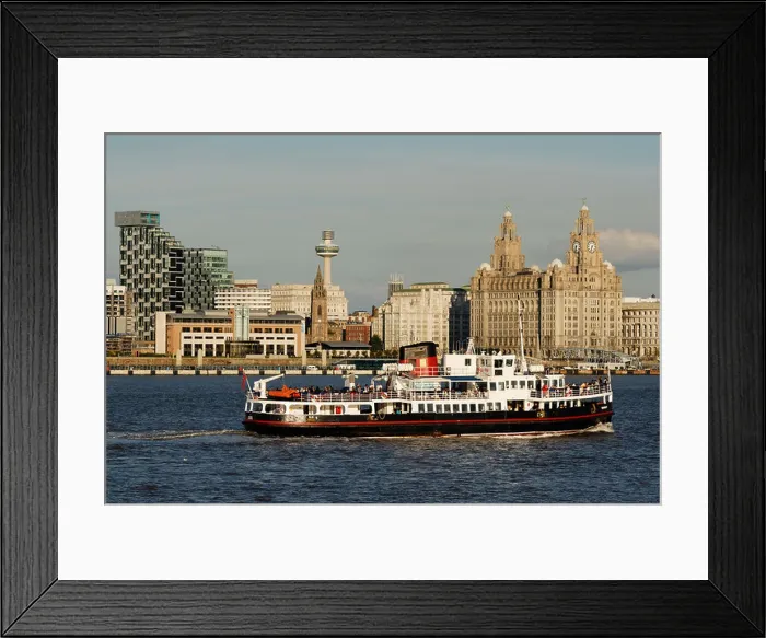 Framed Print : Ferry crossing the River Mersey in front of Pier Head Framed Print : Ferry crossing the River Mersey in front of Pier Head