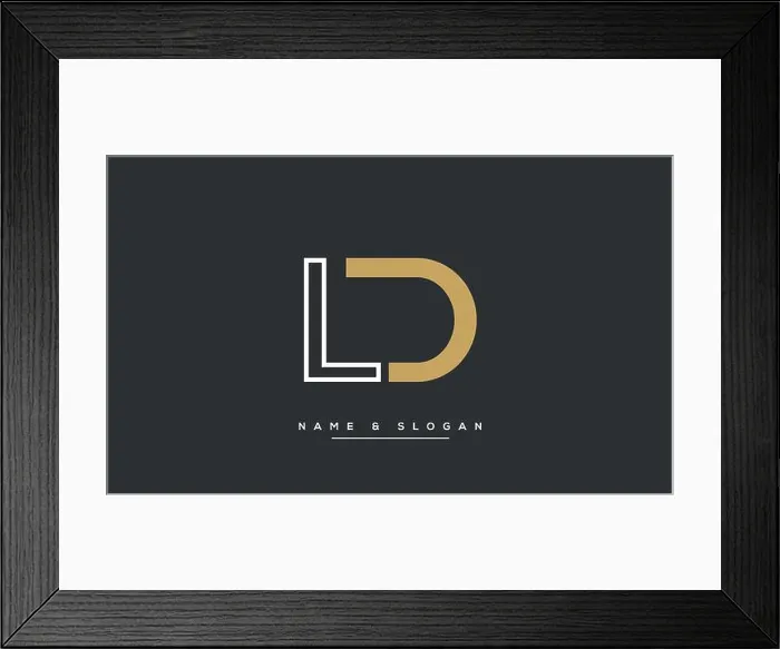 Framed Print : Modern abstract letter LD, DL logo design. Minimal LD, DL initial based icon vector Framed Print : Modern abstract letter LD, DL logo design. Minimal LD, DL initial based icon vector