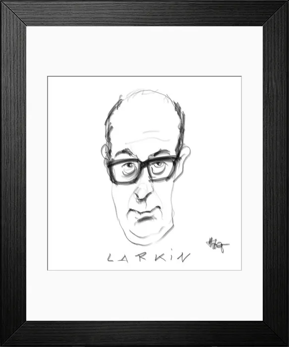 Framed Print : Pencil Portrait of the Poet Larkin Framed Print : Pencil Portrait of the Poet Larkin