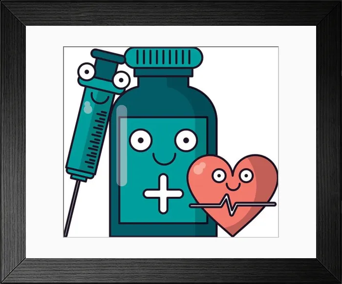 Framed Print : Medical healthcare cartoons vector illustration Framed Print : Medical healthcare cartoons vector illustration