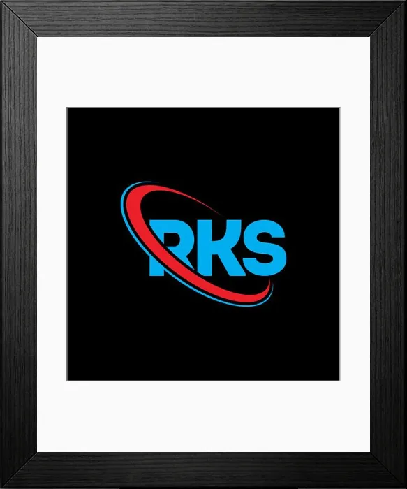 Framed Print : RKS logo. RKS letter. RKS letter logo design