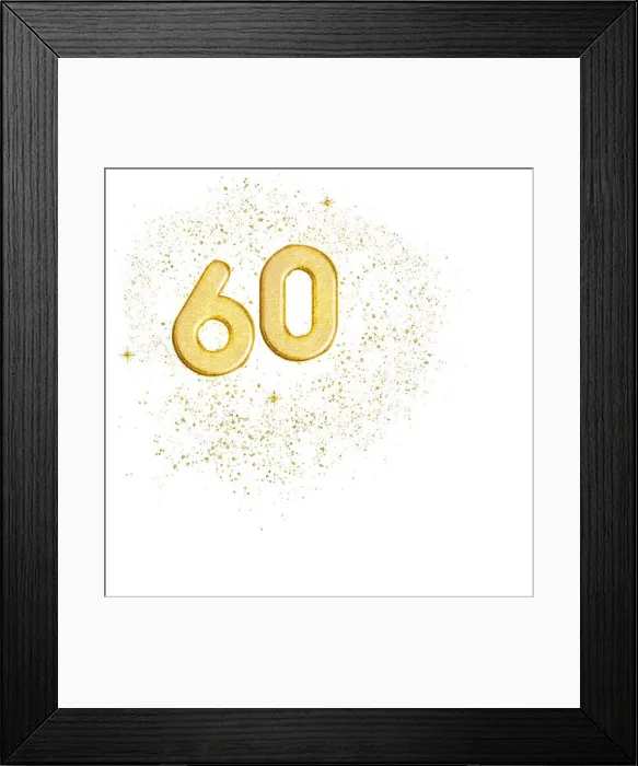 Framed Print : Golden number 60, sixty numbers isolated on white background. Ideal sixtieth wedding anniversary or birthday. Glittery Framed Print : Golden number 60, sixty numbers isolated on white background. Ideal sixtieth wedding anniversary or birthday. Glittery