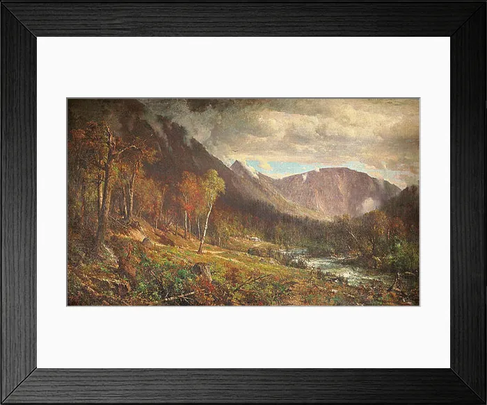 Framed Print : An 1872 painting by Thomas Hill depicting Crawford Notch Framed Print : An 1872 painting by Thomas Hill depicting Crawford Notch