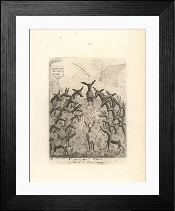 Framed Print : Convention of Asses, or the Spirit of Democracy Framed Print : Convention of Asses, or the Spirit of Democracy