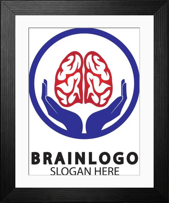 Framed Print : Brain logo designs concept vector, Health Brain Pulse logo, Brain care logo template vector Framed Print : Brain logo designs concept vector, Health Brain Pulse logo, Brain care logo template vector