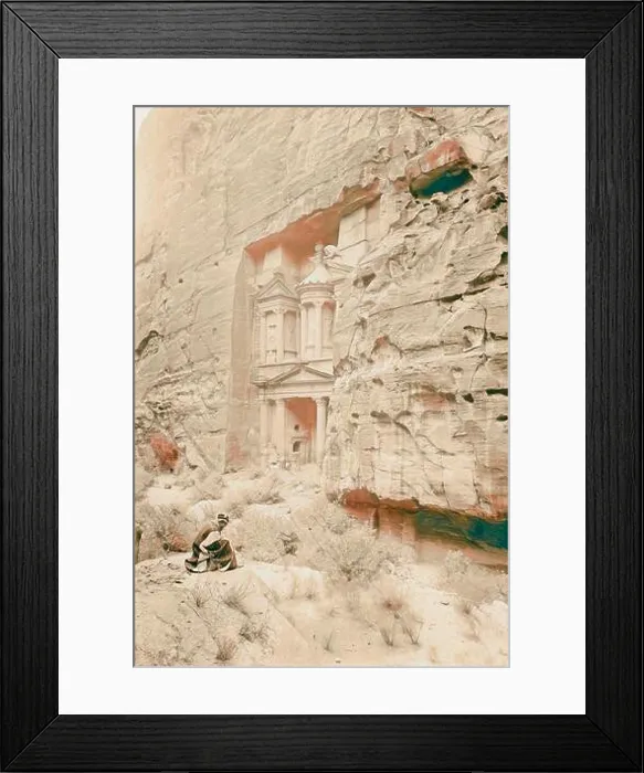 Framed Print : Petra, el-Khazne. 1898, Jordan, Petra (Extinct city). Reimagined by Gibon. Classic art with a modern twist reimagined Framed Print : Petra, el-Khazne. 1898, Jordan, Petra (Extinct city). Reimagined by Gibon. Classic art with a modern twist reimagined