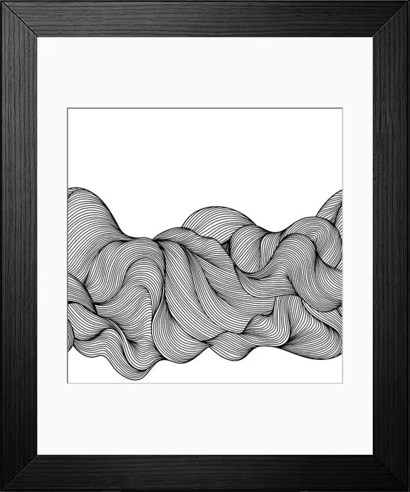 Framed Print : Seamless wave hair line pattern Framed Print : Seamless wave hair line pattern