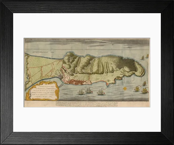 Framed Print : Gibraltar Map, Map of Gibraltar Framed Print : Gibraltar Map, Map of Gibraltar