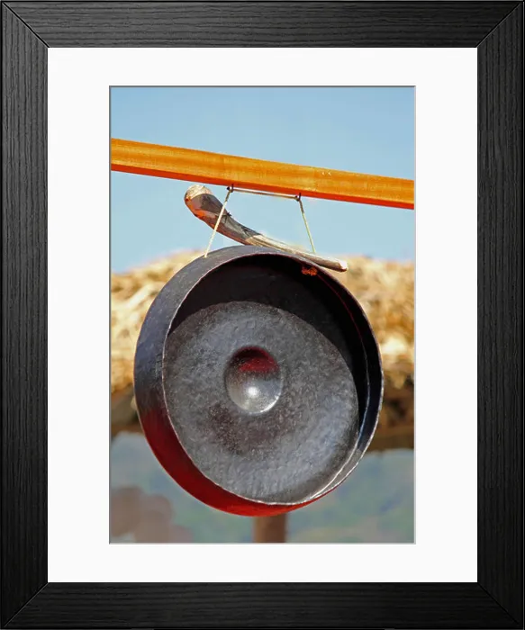 Framed Print : Gong a traditional Musical Instrument at Namdapha Eco Cultural Festival, Miao, Arunachal Pradesh, India