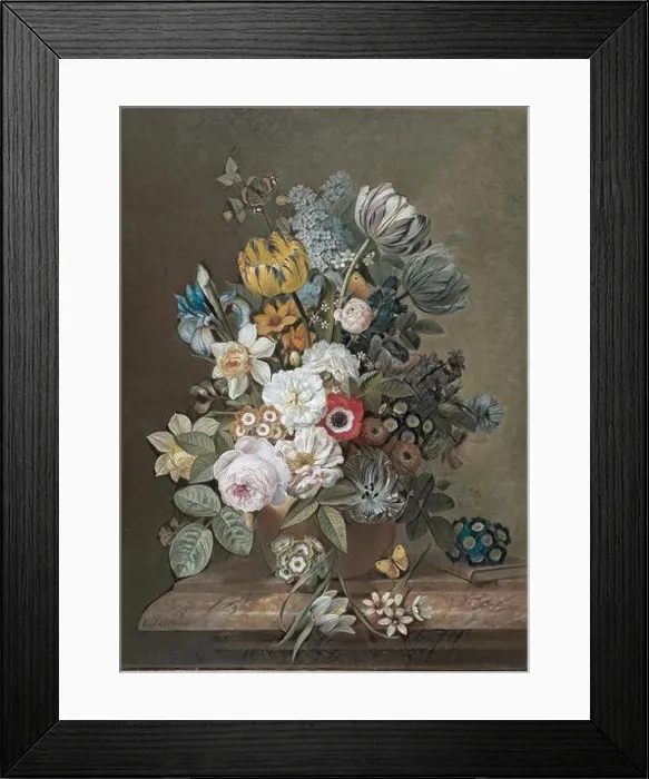 Framed Print : Still Life with Flowers, Eelke Jelles Eelkema Framed Print : Still Life with Flowers, Eelke Jelles Eelkema