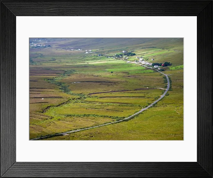 Framed Print : Curve in the road, at Dooega, Achill Island, County Mayo, Ireland Framed Print : Curve in the road, at Dooega, Achill Island, County Mayo, Ireland