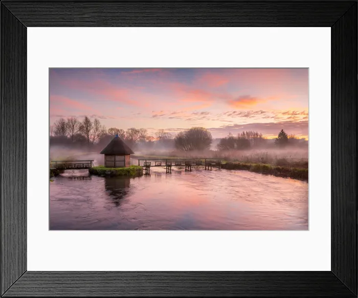 Framed Print : Longstock Eel Traps on the River Test in Hampshire Framed Print : Longstock Eel Traps on the River Test in Hampshire