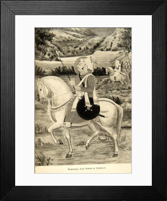 Framed Print : Maharaja Ajit Singh ; Ajit Singh Rathore ; Ajit Singh of Marwar ; Jodhpur ; Rajasthan ; India ; Indian ; old vintage