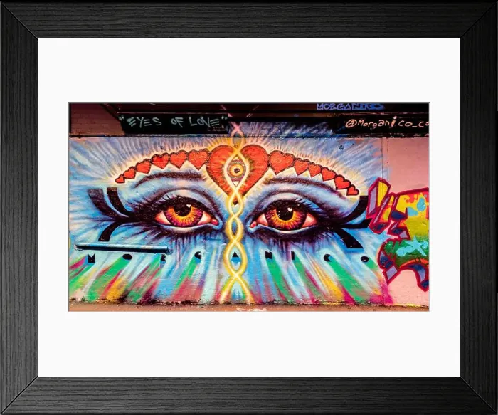 Framed Print : Eyes in Graffiti Tunnel at Waterloo Station London UK Framed Print : Eyes in Graffiti Tunnel at Waterloo Station London UK