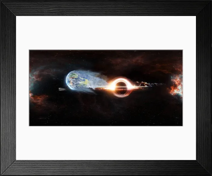 Framed Print : Earth devoured by a Black Hole Framed Print : Earth devoured by a Black Hole