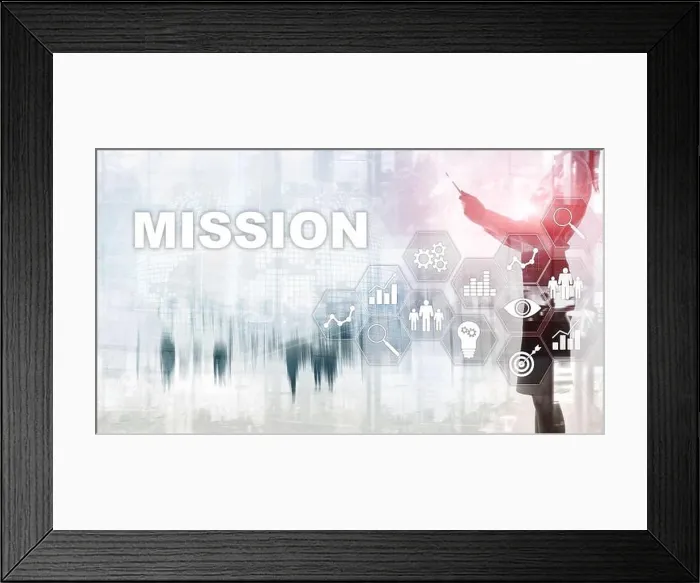 Framed Print : Mission business concept. Finacial success chart concept on virtual screen. Abstract business background Framed Print : Mission business concept. Finacial success chart concept on virtual screen. Abstract business background