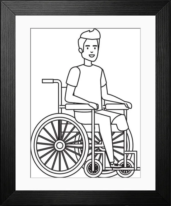 Framed Print : young man in wheelchair Framed Print : young man in wheelchair