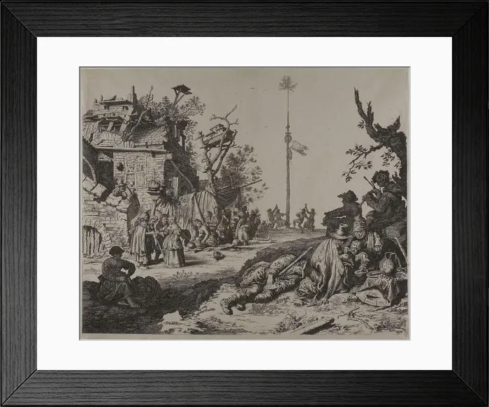 Framed Print : Gerrit de Heer. The Resting Gypsy Family in Front of a Ruined Inn. 1630–1660. Holland. Etching on ivory laid paper Framed Print : Gerrit de Heer. The Resting Gypsy Family in Front of a Ruined Inn. 1630–1660. Holland. Etching on ivory laid paper