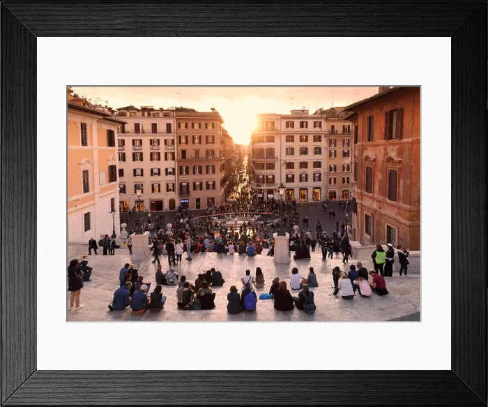 Framed Print : View from Spanish Steps, at sunset, Piazza di Spagna, Rome, Lazio, Italy, Europe Framed Print : View from Spanish Steps, at sunset, Piazza di Spagna, Rome, Lazio, Italy, Europe