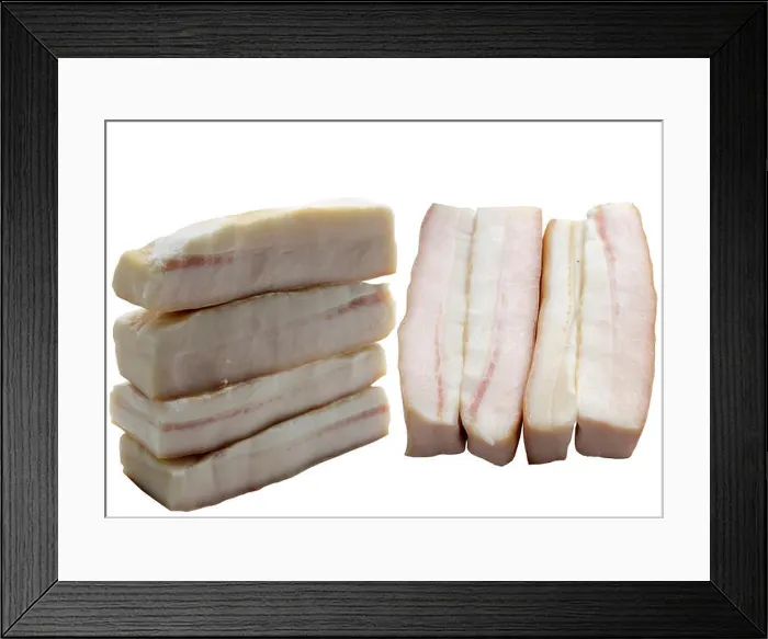 Framed Print : Pork, fat, bacon, raw, isolated, chopped, meal, preparation, beef, state, white Framed Print : Pork, fat, bacon, raw, isolated, chopped, meal, preparation, beef, state, white