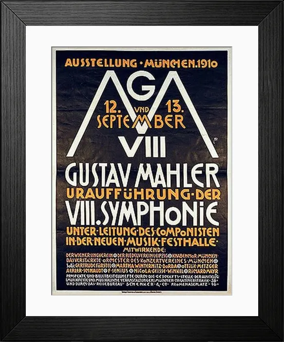 Framed Print : Poster for the premiere of the VIII Symphony by Gustav Mahler 1910 by Alfred Roller Framed Print : Poster for the premiere of the VIII Symphony by Gustav Mahler 1910 by Alfred Roller