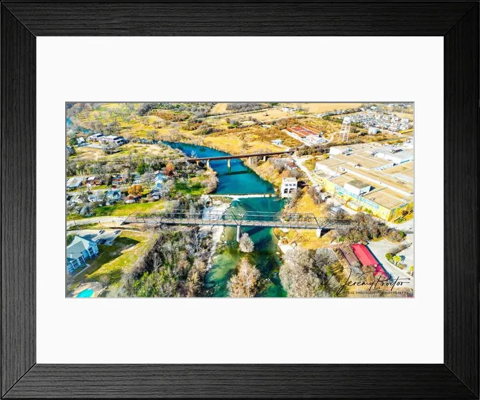 Framed Print : Aerial view of New Braunfels, Texas, USA, featuring the skyline of the city Framed Print : Aerial view of New Braunfels, Texas, USA, featuring the skyline of the city