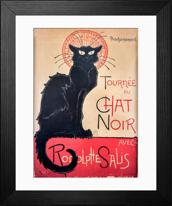 Framed Print : Théophile Steinlen's famous advertisement for the tour of Le Chat Noir cabaret Framed Print : Théophile Steinlen's famous advertisement for the tour of Le Chat Noir cabaret