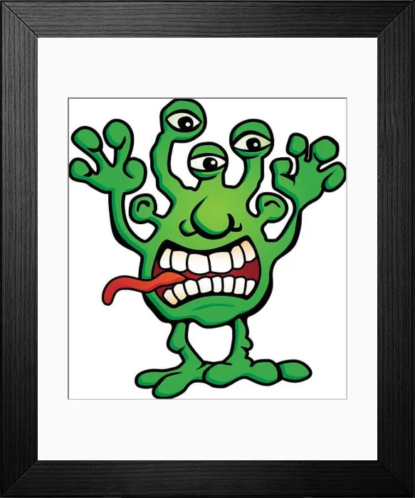 Framed Print : Silly Alien Monster Creature Cartoon Vector Illustration Framed Print : Silly Alien Monster Creature Cartoon Vector Illustration
