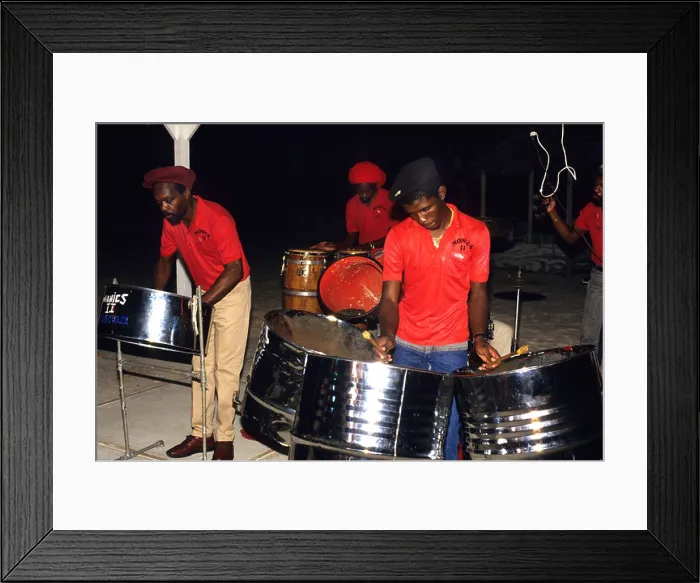 Framed Print : A steel drum band plays in the United States Virgin Islands Framed Print : A steel drum band plays in the United States Virgin Islands