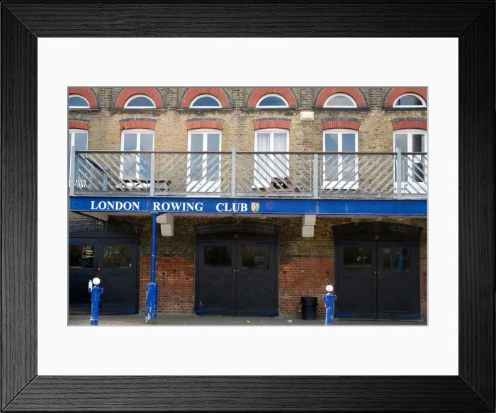 Framed Print : The exterior of the London Rowing Club on the river Thames in the UK Framed Print : The exterior of the London Rowing Club on the river Thames in the UK