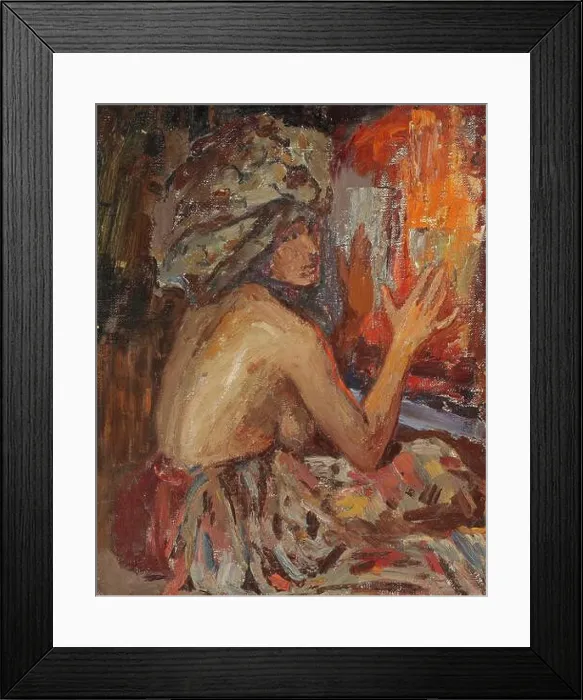 Framed Print : A 1910 work by Jan Cieśki titled Ogie, part of the PZS collection, documenting the artist's message and provenance Framed Print : A 1910 work by Jan Cieśki titled Ogie, part of the PZS collection, documenting the artist's message and provenance
