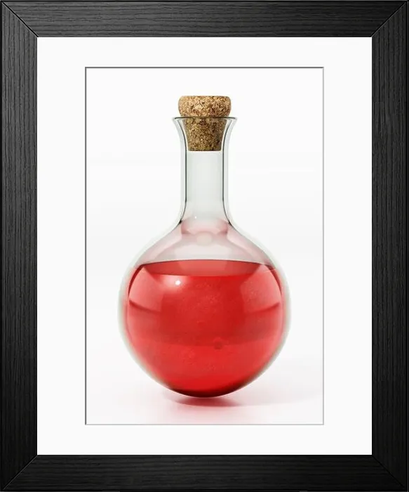 Framed Print : Health potion isolated on white background. 3D illustration Framed Print : Health potion isolated on white background. 3D illustration