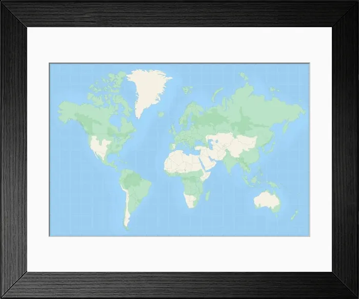 Framed Print : World Map with countries. Political vector World Map. Vector illustration Framed Print : World Map with countries. Political vector World Map. Vector illustration