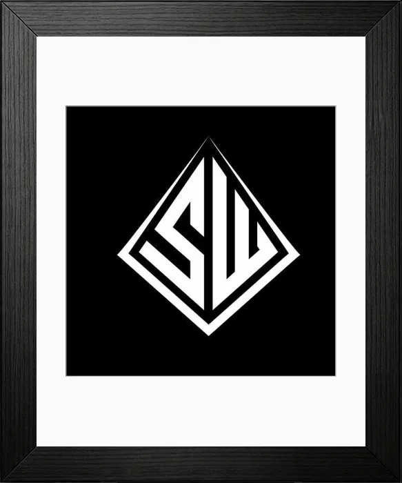 Framed Print : SW logo letters monogram with prisma shape design template vector icon modern Framed Print : SW logo letters monogram with prisma shape design template vector icon modern