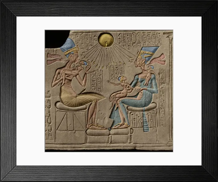 Framed Print : Egyptian Pharaoh Akhenaten and Nefertiti Framed Print : Egyptian Pharaoh Akhenaten and Nefertiti