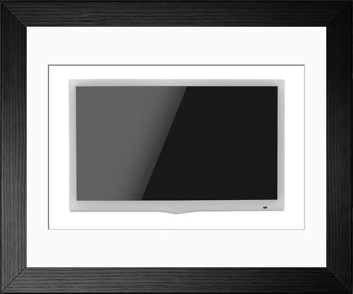 Framed Print : White blank flat screen TV set, isolated on white background Framed Print : White blank flat screen TV set, isolated on white background