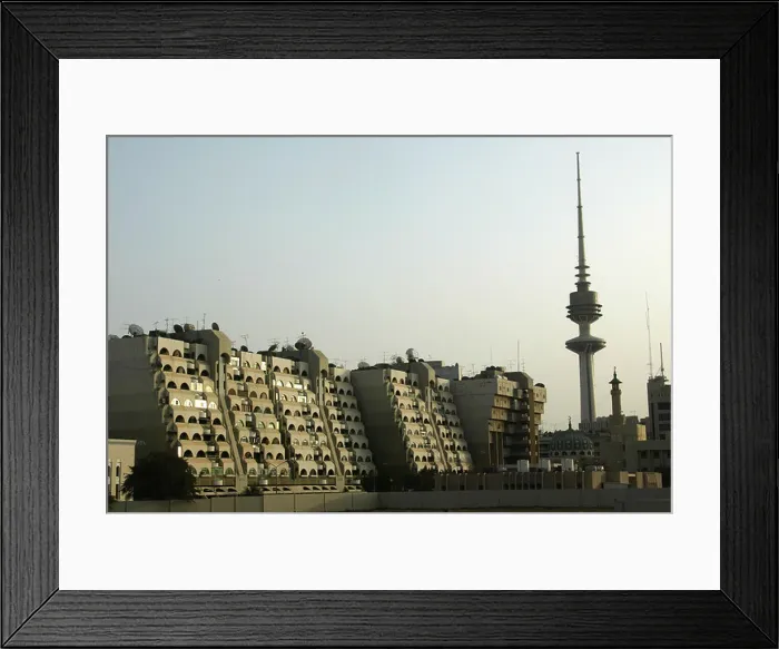 Framed Print : Modern style apartment building in downtown Kuwait City Kuwait along the Persian Gulf of the Arabian Sea with Framed Print : Modern style apartment building in downtown Kuwait City Kuwait along the Persian Gulf of the Arabian Sea with