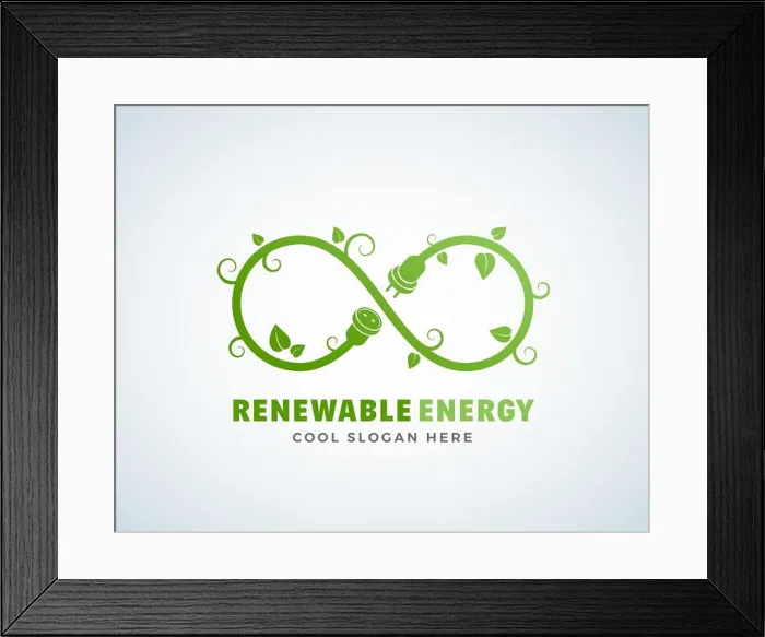 Framed Print : Renewable Energy Abstract Vector Logo Template Framed Print : Renewable Energy Abstract Vector Logo Template