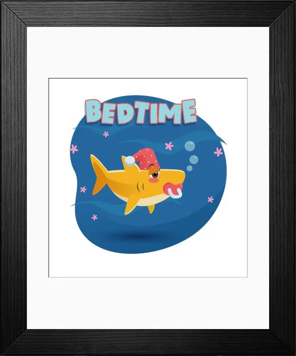 Framed Print : baby shark is about going to sleep Framed Print : baby shark is about going to sleep