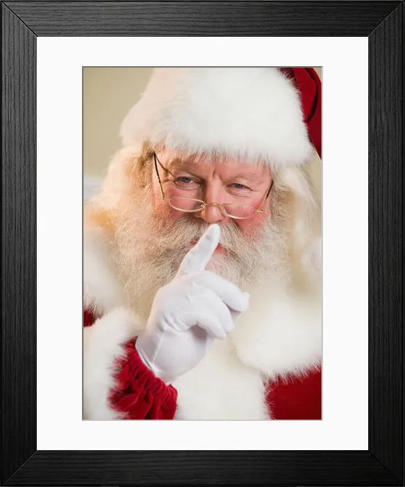 Framed Print : Santa Claus shushing Framed Print : Santa Claus shushing