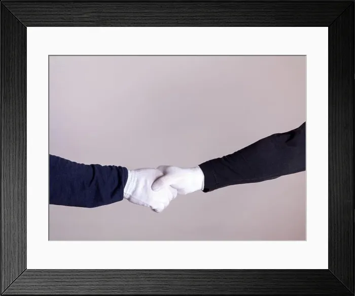 Framed Print : Handshake With White Gloves Framed Print : Handshake With White Gloves