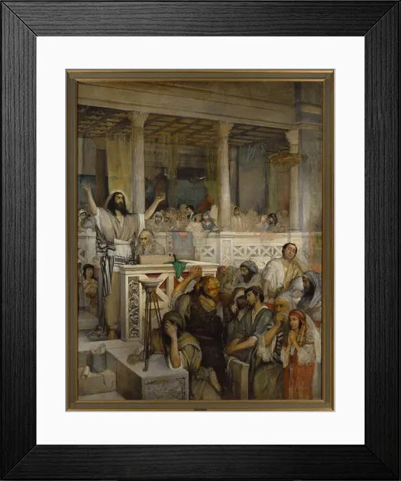 Framed Print : Christ teaching in Capernaum. Gottlieb, Maurycy (1856-1879), painter Framed Print : Christ teaching in Capernaum. Gottlieb, Maurycy (1856-1879), painter