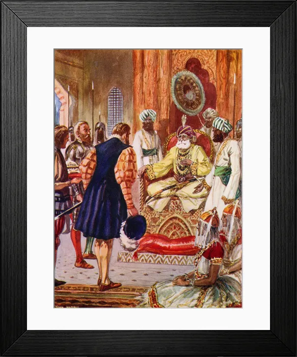 Framed Print : Vasco Da Gama visiting the Rajah of Cannanore Framed Print : Vasco Da Gama visiting the Rajah of Cannanore