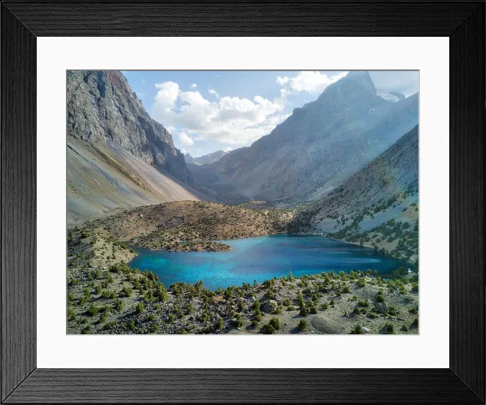 Framed Print : Alaudin Lake in the Fann Mountains, taken in Tajikistan in August 2018 taken in hdr Framed Print : Alaudin Lake in the Fann Mountains, taken in Tajikistan in August 2018 taken in hdr