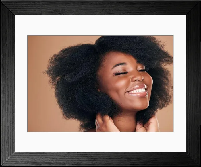 Framed Print : Natural beauty, black woman and care for afro hair Framed Print : Natural beauty, black woman and care for afro hair