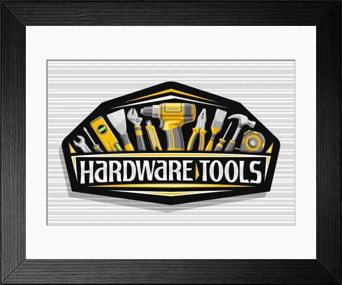 Framed Print : Vector logo for Hardware Tools Framed Print : Vector logo for Hardware Tools