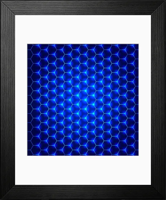 Framed Print : Abstract blue hexagon pattern backdrop for design Framed Print : Abstract blue hexagon pattern backdrop for design